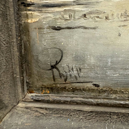 Vintage Winter Landscape Oil Painting "Snowy Village" Handcrafted Artwork Holland Art Shop