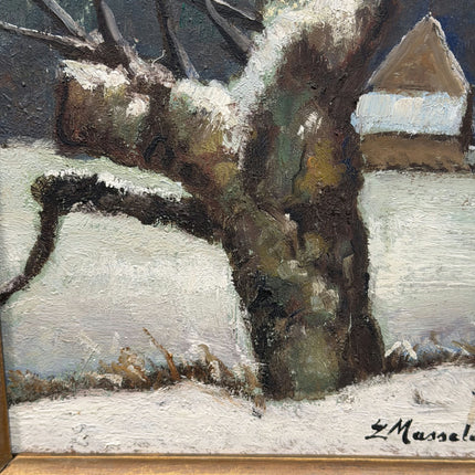 Original Landscape Oil Painting "Snowy Tree" Timeless Art Holland Art Shop