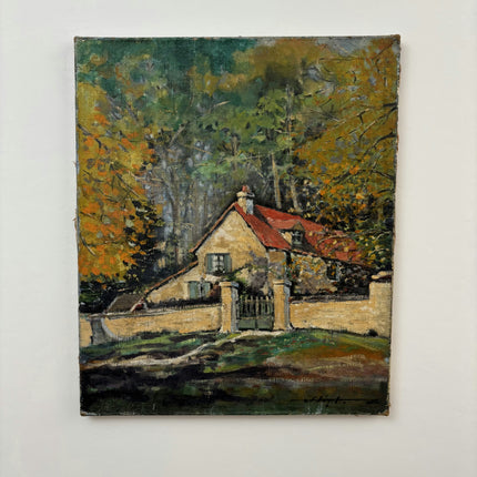 1938 Landscape Oil Painting "Country House" Art Holland Art Shop