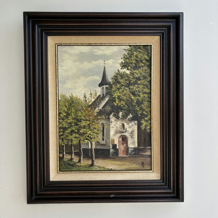 Refined Landscape Oil Painting "Village Church" Detailed Art Holland Art Shop