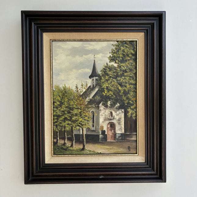 Refined Landscape Oil Painting "Village Church" Detailed Art Holland Art Shop
