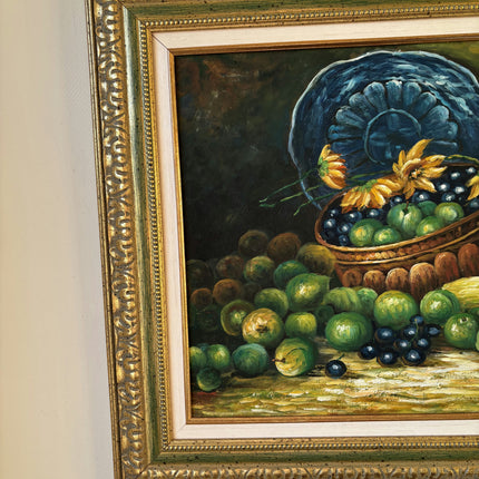 Figurative Oil Painting Still Life "Fruit Basket" Antique Medium Art Holland Art Shop