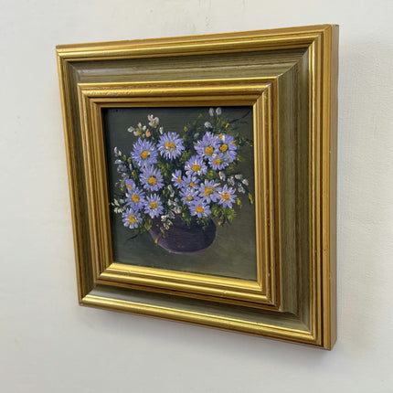 Classic Floral Still Life Oil Painting "Purple Vase" Original Small Artwork Holland Art Shop