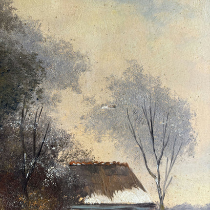 Timeless Winter Landscape Oil Painting "Snowy Cottage" Expressive Artwork Holland Art Shop