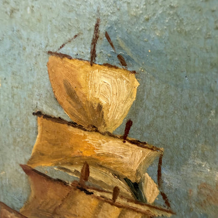 Rustic Seascape Oil Painting "Sailing Ship" Classic French Artwork Holland Art Shop