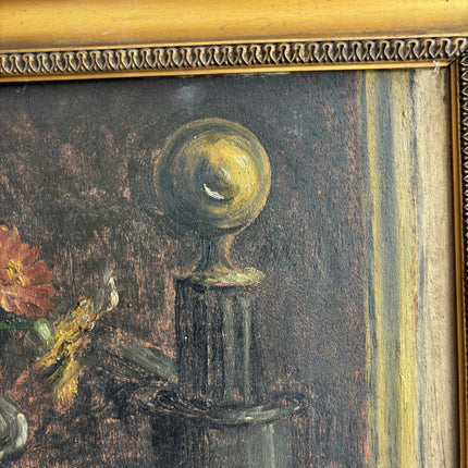 1924 Antique Floral Still Life Oil Painting "Gilded Frame" French Art Holland Art Shop