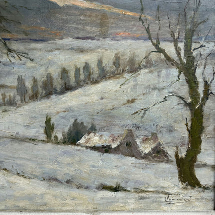 Expressive Winter Landscape Oil Painting "Snowy Trees" Detailed Art Holland Art Shop