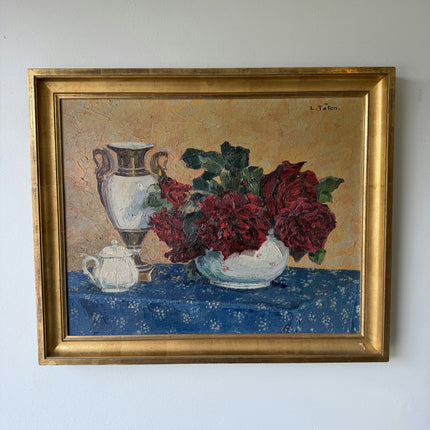 Refined Interior Oil Painting "Red Roses" Authentic Art Holland Art Shop