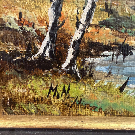 Detailed Landscape Oil Painting "Wooden Frame" Authentic Small Artwork Holland Art Shop