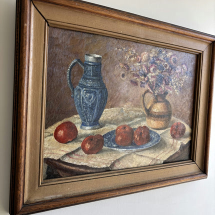 Rustic Still Life Oil Painting "Blue Jug" Refined Art Holland Art Shop