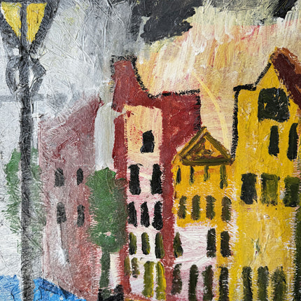Marvelous Oil Painting Cityscape "Canal Houses" Fine Large Art Holland Art Shop