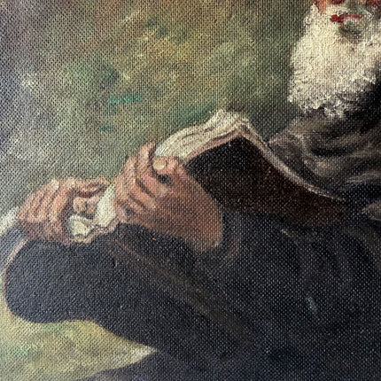 Classic Oil Painting Portrait "Reading Elderly Man" Refined Small Art Holland Art Shop