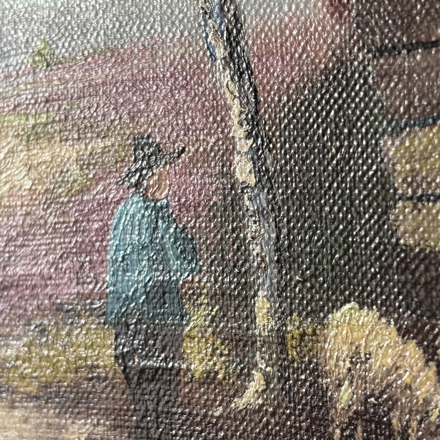 Remarkable Oil Painting Animals "Shepherds Hut" Wonderful Large Art