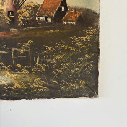 Traditional Scenery Oil Painting "Coastal Windmill" Rustic Large Artwork Holland Art Shop