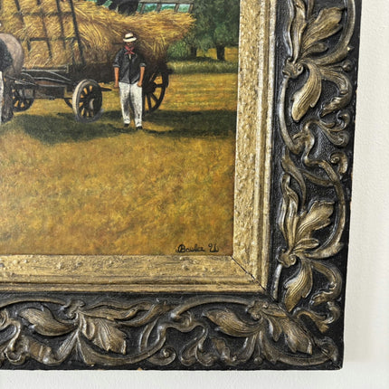 Refined Farm Oil Painting "White Horse" Vintage Artwork Holland Art Shop