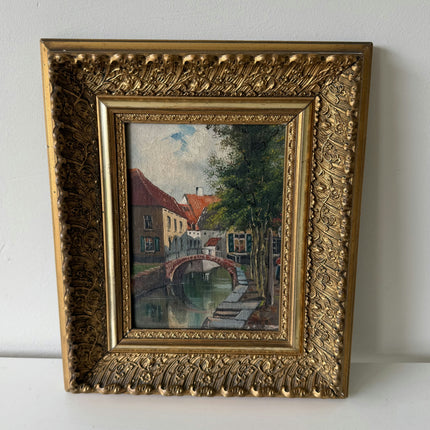 Elegant Interior Oil Painting "Gilded Frame" Original Small Artwork Holland Art Shop