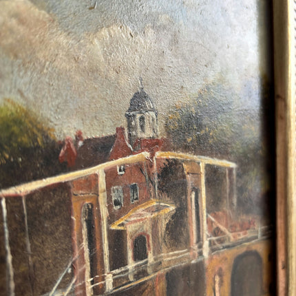 Authentic Cityscape Oil Painting "Harbor Bridge" Timeless Small Artwork Holland Art Shop