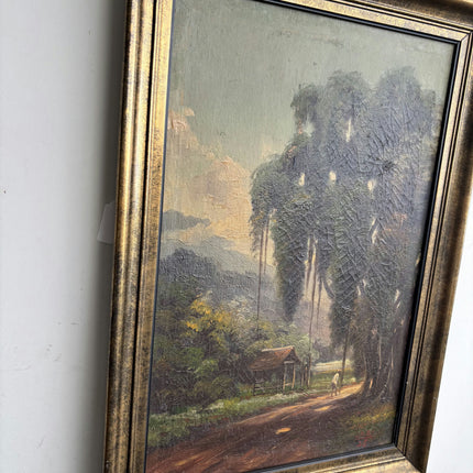 Detailed Landscape Oil Painting "Country Road" Vintage Artwork Holland Art Shop