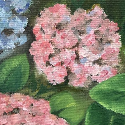 Detailed Floral Still Life Oil Painting "Potted Hydrangeas" Small Art Holland Art Shop