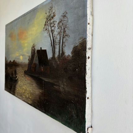 Expressive Landscape Oil Painting "Fishing Boat" Timeless Artwork Holland Art Shop