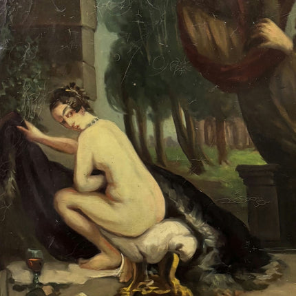 Vintage Figurative Oil Painting "Nude Woman" Handcrafted Large Artwork Holland Art Shop