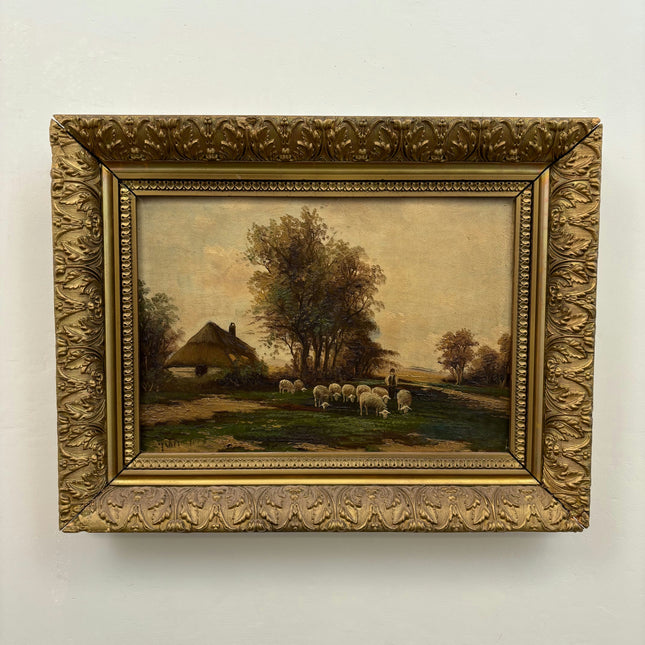 Vintage Landscape Oil Painting "Gilded Frame" Refined Artwork Holland Art Shop