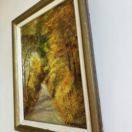 Rustic Landscape Oil Painting "Autumn Path" Original Art Holland Art Shop