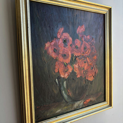 Classic Floral Still Life Oil Painting "Red Bouquet" Vintage Artwork Holland Art Shop