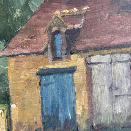 Traditional Farm Oil Painting "Yellow House" Detailed Small Artwork Holland Art Shop