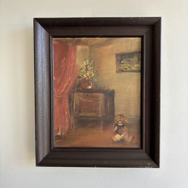 Timeless Interior Oil Painting "Seated Child" Authentic Small Art Holland Art Shop