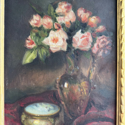 Detailed Floral Still Life Oil Painting "Flower Bouquet" Vintage Artwork Holland Art Shop