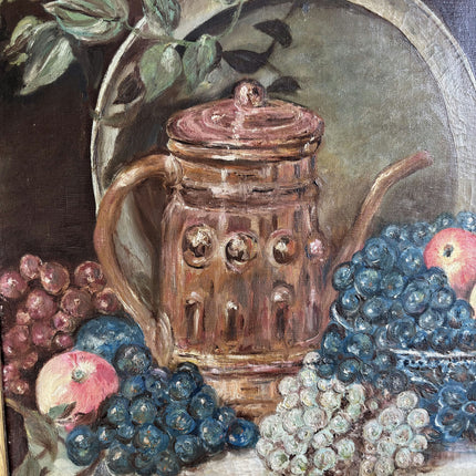 Refined Still Life Oil Painting "Fruit Bowl" Vintage Artwork Holland Art Shop
