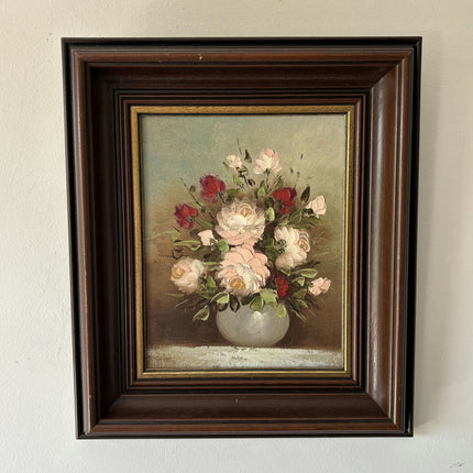 Elegant Floral Still Life Oil Painting "Rose Bouquet" Authentic Small Artwork Holland Art Shop