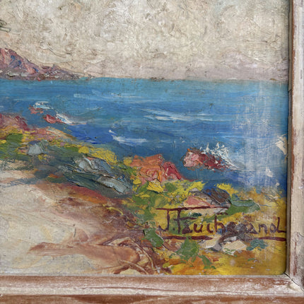 Detailed Landscape Oil Painting "Coastal Path" Authentic French Artwork Holland Art Shop