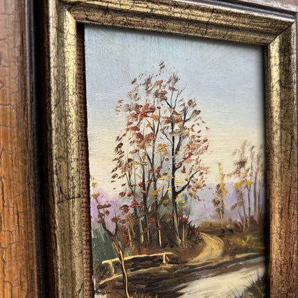 Classic Landscape Oil Painting "Wooden Frame" Traditional Small Art Holland Art Shop
