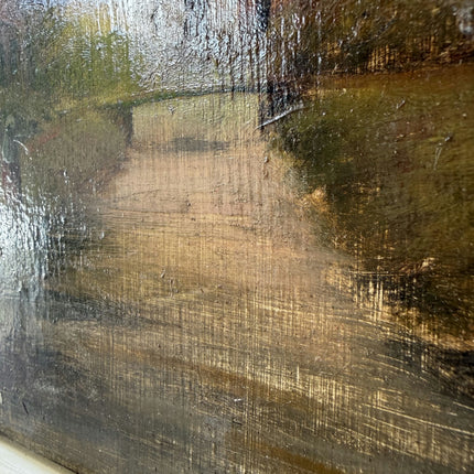 Rustic Landscape Oil Painting "Framed Painting" Vintage Small Artwork Holland Art Shop