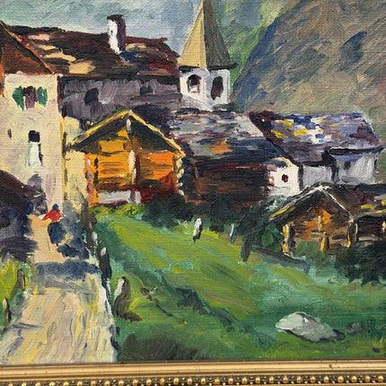 Original Landscape Oil Painting "Mountain Village" Traditional Art Holland Art Shop