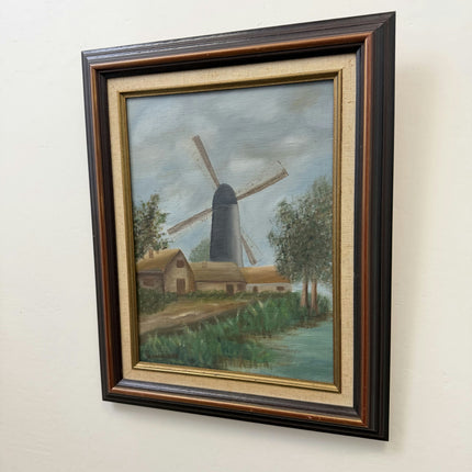 Original Landscape Oil Painting "Windmill Tower" Refined Art Holland Art Shop
