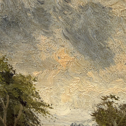 Detailed Landscape Oil Painting "Gilded Frame" Timeless Small Artwork Holland Art Shop