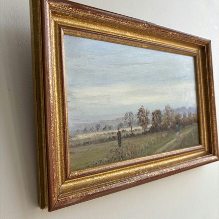 Rustic Landscape Oil Painting "Gilded Frame" Timeless French Artwork Holland Art Shop