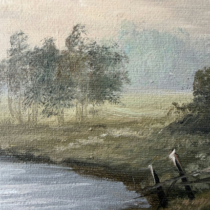 Rustic Landscape Oil Painting "Gilded Frame" Refined Small Art Holland Art Shop