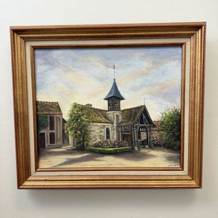 Handcrafted Cityscape Oil Painting "Village Church" Timeless Art Holland Art Shop