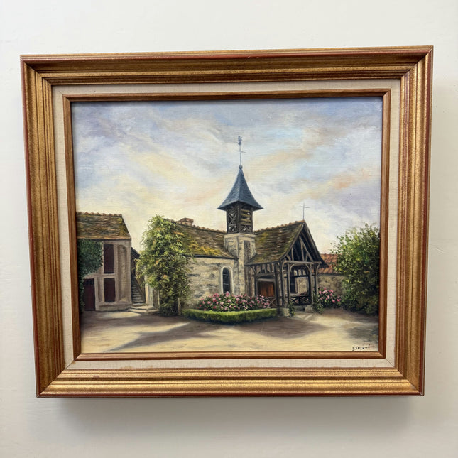 Handcrafted Cityscape Oil Painting "Village Church" Timeless Art Holland Art Shop