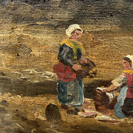 Antique Landscape Oil Painting "Harbour Lighthouse" Original Artwork Holland Art Shop