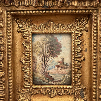 Expressive Landscape Oil Painting "Gilded Frame" Traditional Small Art Holland Art Shop