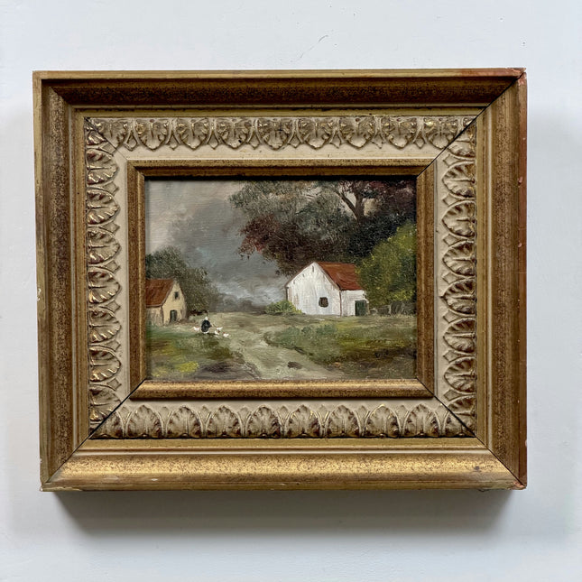 Original Landscape Oil Painting "White House" Detailed Small Art Holland Art Shop