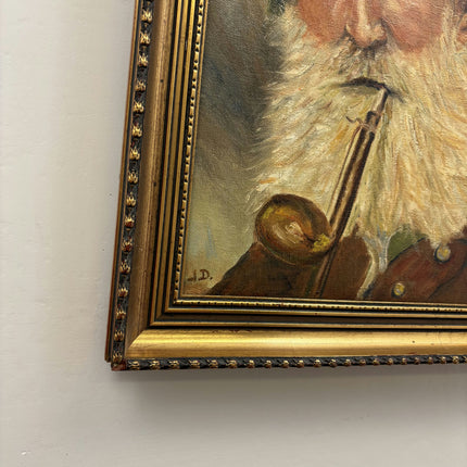 Elegant Interior Oil Painting "Bearded Piper" Detailed Art Holland Art Shop