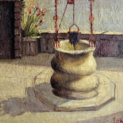 Traditional Scenery Oil Painting "Garden Fountain" Rustic Art Holland Art Shop