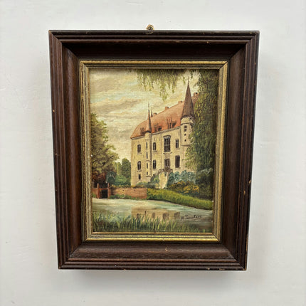 Refined Cityscape Oil Painting "Patterned Panel" Original Small Art Holland Art Shop