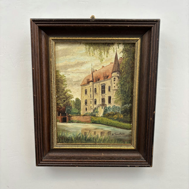 Refined Cityscape Oil Painting "Patterned Panel" Original Small Art Holland Art Shop